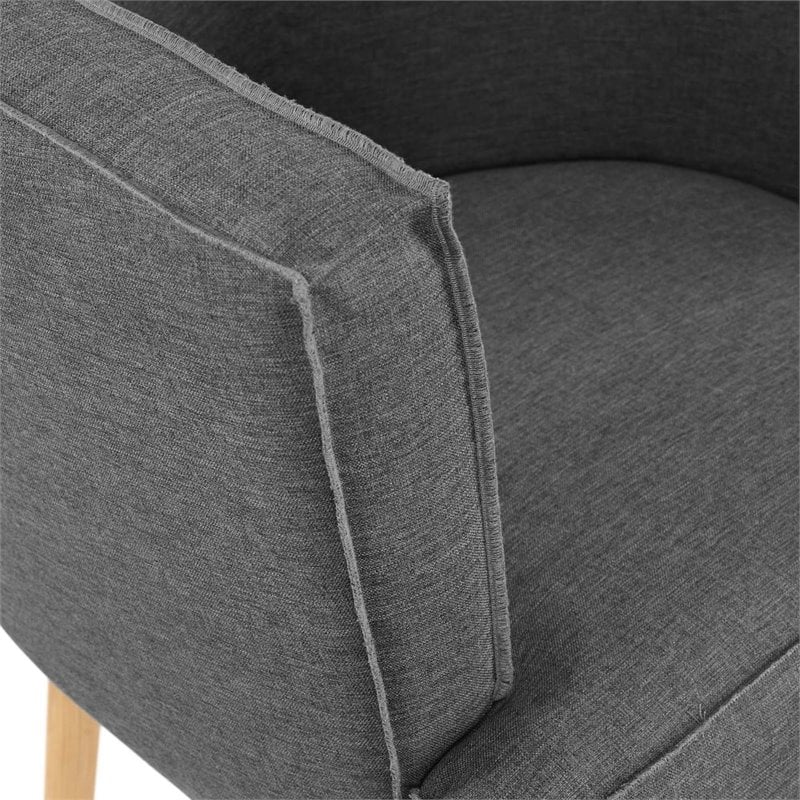 Modway Anders Polyester Fabric and Ash Wood Accent Chair in Gray