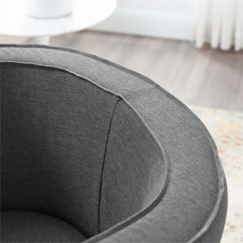 Modway Anders Polyester Fabric and Ash Wood Accent Chair in Gray