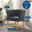 Modway Anders Polyester Fabric and Ash Wood Accent Chair in Gray