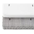 Modway Conway Modern Rattan & Fabric Outdoor Ottoman in Light Gray/White