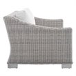 Modway Conway Modern Rattan & Fabric Outdoor Loveseat in White
