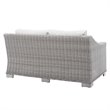 Modway Conway Modern Rattan & Fabric Outdoor Loveseat in White
