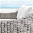 Modway Conway Modern Rattan & Fabric Outdoor Loveseat in White