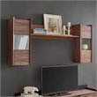 Modway Visionary Modern Laminate Wall Mounted Shelves in Walnut