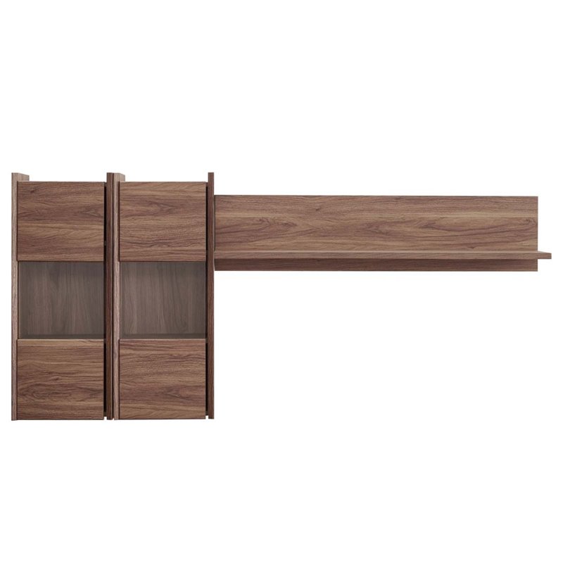 Modway Visionary Wooden Wall Mounted Shelves in Walnut Cymax Business