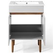 Modway Harvest Modern Style Wood Bathroom Vanity in Gray/White