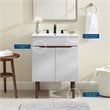 Modway Harvest Modern Style Wood Bathroom Vanity in Gray/White