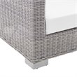 Modway Conway Modern Rattan & Fabric Outdoor Sofa in White/Light Gray