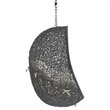 Modway Hide Fabric Outdoor Patio Swing Chair without Stand in Gray/Beige