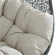 Modway Hide Fabric Outdoor Patio Swing Chair without Stand in Gray/Beige