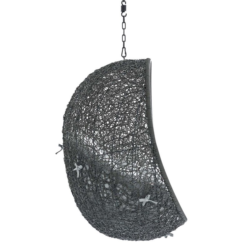 Modway Hide Fabric Outdoor Patio Swing Chair without Stand in Gray