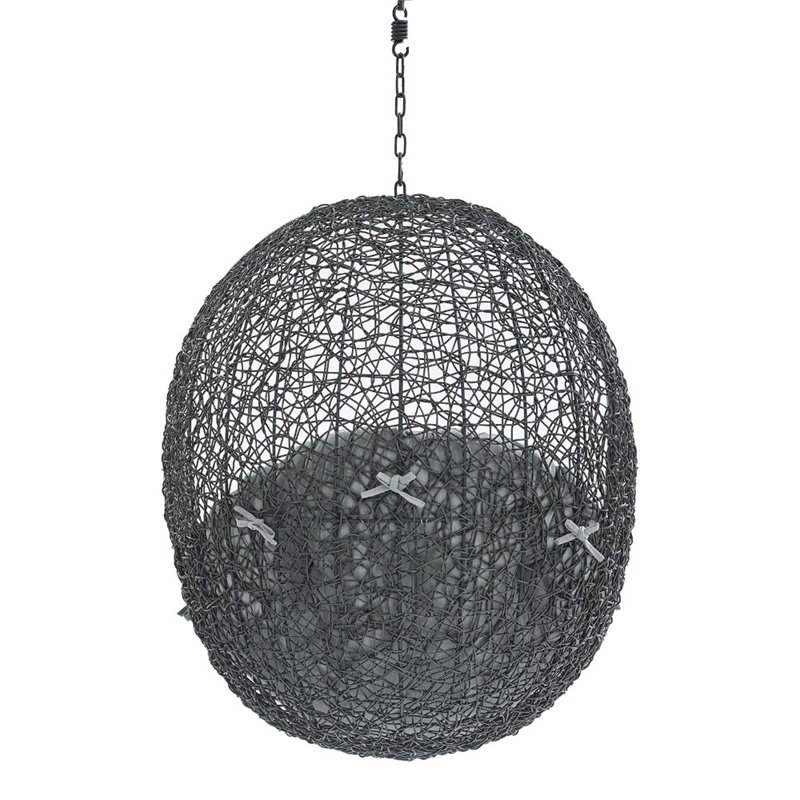 Modway Hide Fabric Outdoor Patio Swing Chair without Stand in Gray