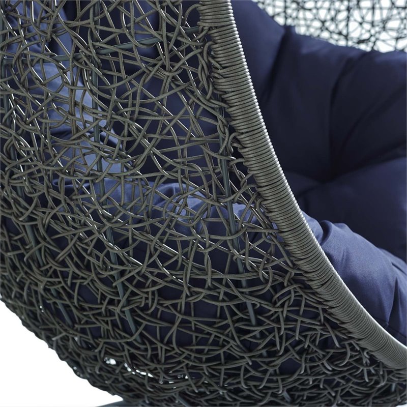 Modway Hide Fabric Outdoor Patio Swing Chair without Stand in Gray/Navy