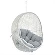 Modway Hide Fabric Outdoor Patio Swing Chair without Stand in White/Gray