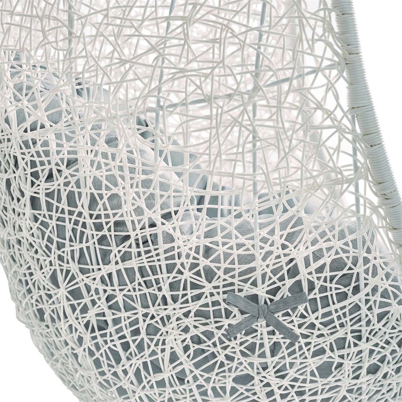 Modway Hide Fabric Outdoor Patio Swing Chair without Stand in White/Gray