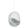 Modway Hide Fabric Outdoor Patio Swing Chair without Stand in White/Gray