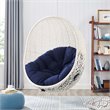 Modway Hide Fabric Outdoor Patio Swing Chair without Stand in White/Navy