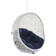 Modway Hide Fabric Outdoor Patio Swing Chair without Stand in White/Navy