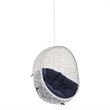 Modway Hide Fabric Outdoor Patio Swing Chair without Stand in White/Navy