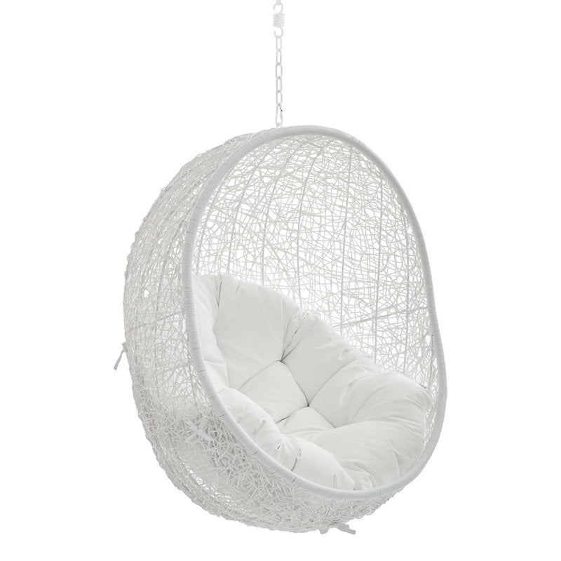 Modway Hide Fabric Outdoor Patio Swing Chair without Stand in White