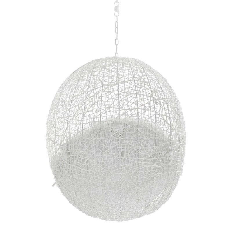 Modway Hide Fabric Outdoor Patio Swing Chair without Stand in White