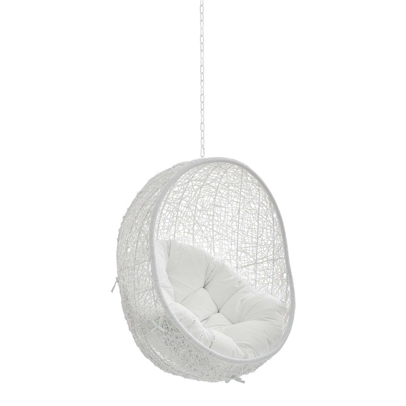 Modway Hide Fabric Outdoor Patio Swing Chair without Stand in White