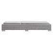 Modway Conway Modern Rattan & Fabric Patio Chaise Lounge in Light Gray