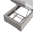 Modway Conway Modern Rattan & Fabric Patio Chaise Lounge in Light Gray