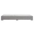 Modway Conway Modern Rattan & Fabric Patio Chaise Lounge in Light Gray/White