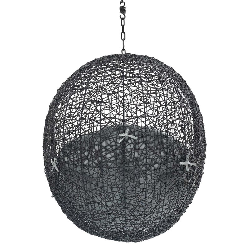 Modway Encase Swing Outdoor Patio Lounge Chair without Stand - Black/Gray