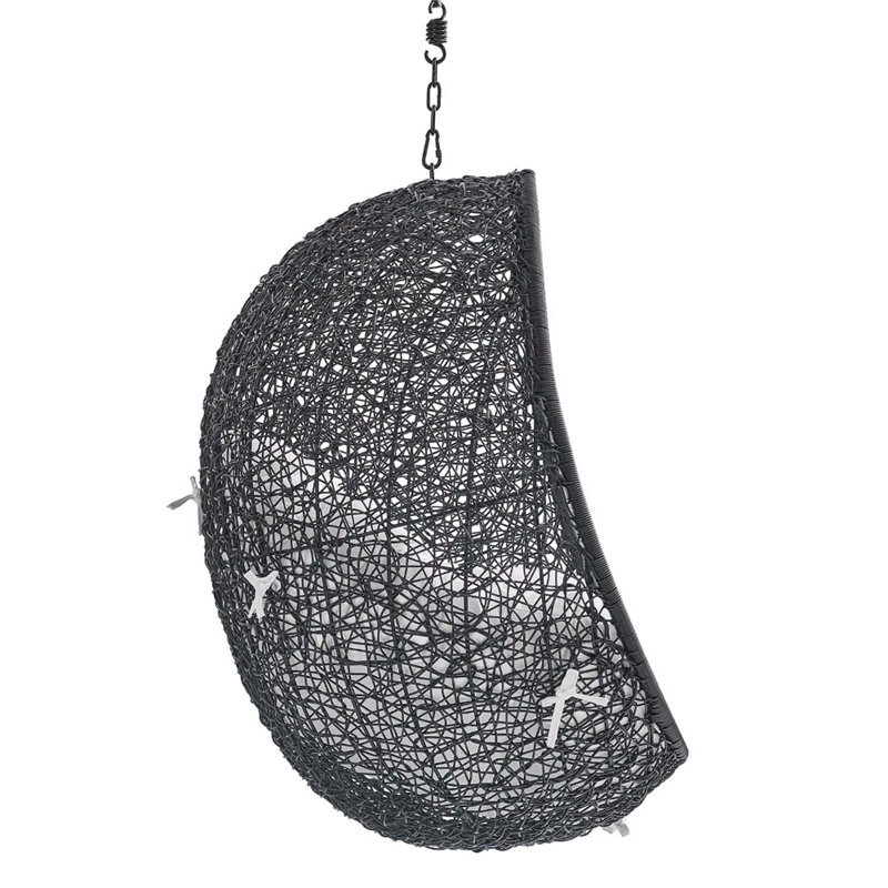 Modway Encase Swing Outdoor Patio Lounge Chair without Stand - Black/White