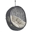 Modway Encase Swing Outdoor Patio Lounge Chair without Stand in Black/Beige