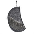Modway Encase Swing Outdoor Patio Lounge Chair without Stand in Black/Beige
