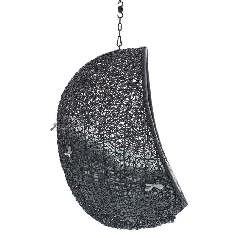 Modway Encase Swing Outdoor Patio Lounge Chair without Stand in Black/Gray