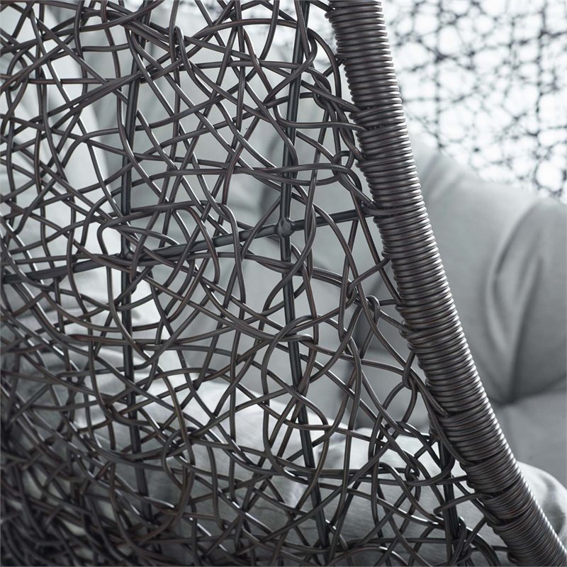 Modway Encase Swing Outdoor Patio Lounge Chair without Stand in Black/Gray