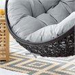 Modway Encase Swing Outdoor Patio Lounge Chair without Stand in Black/Gray