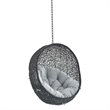 Modway Encase Swing Outdoor Patio Lounge Chair without Stand in Black/Gray