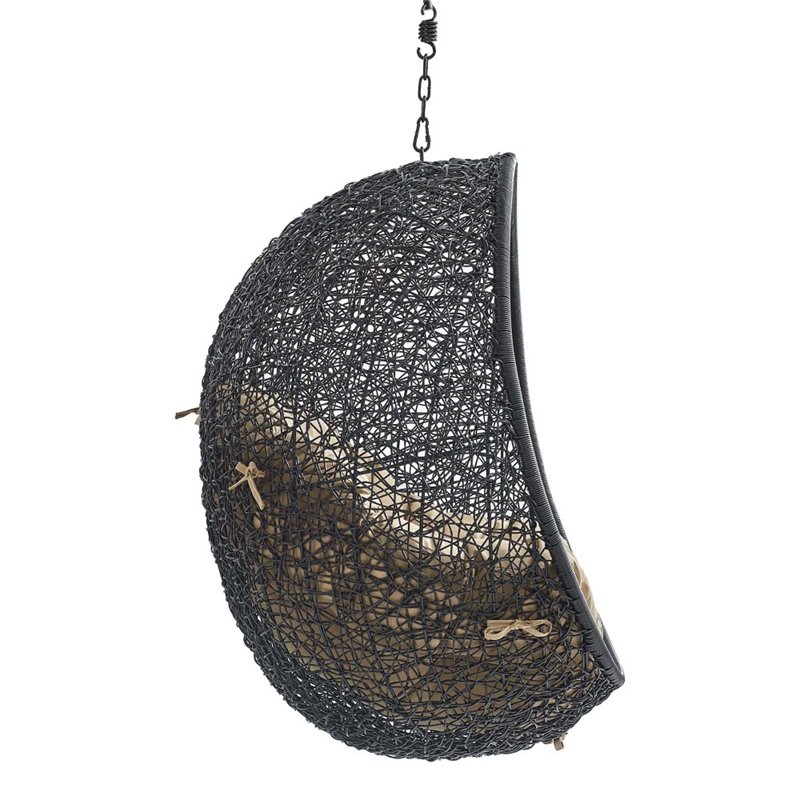 Modway Encase Swing Outdoor Patio Lounge Chair without Stand in Black/Mocha