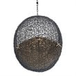 Modway Encase Swing Outdoor Patio Lounge Chair without Stand in Black/Mocha
