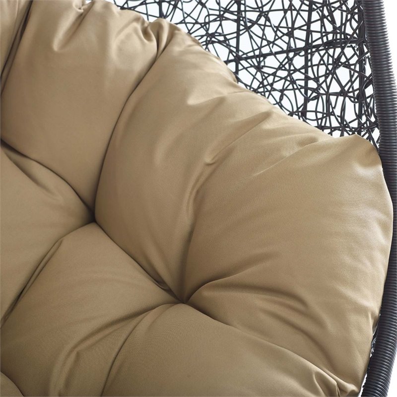 Modway Encase Swing Outdoor Patio Lounge Chair without Stand in Black/Mocha