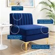 Modway Triumph Modern Channel Tufted Performance Velvet Armless Chair in Navy