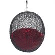 Modway Encase Swing Outdoor Patio Lounge Chair without Stand in Black/Red
