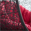 Modway Encase Swing Outdoor Patio Lounge Chair without Stand in Black/Red