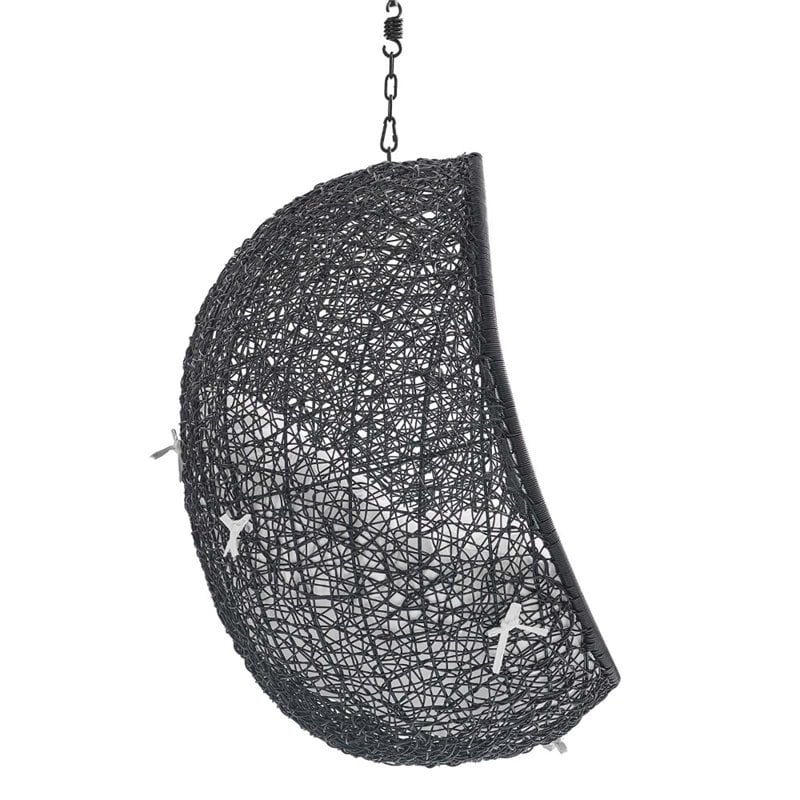 Modway Encase Swing Outdoor Patio Lounge Chair without Stand in Black/White