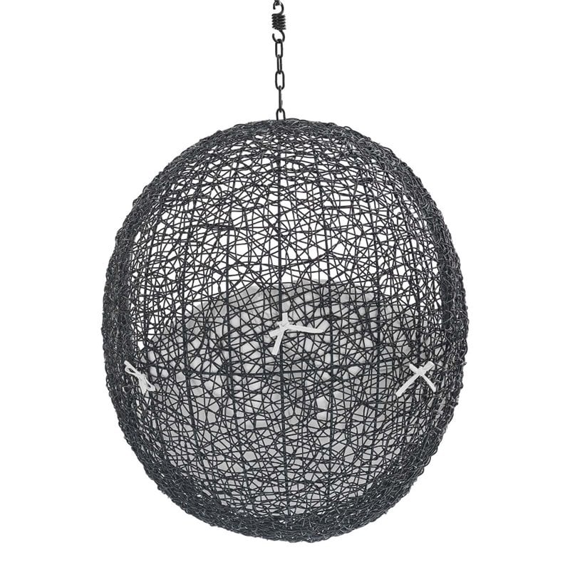 Modway Encase Swing Outdoor Patio Lounge Chair without Stand in Black/White