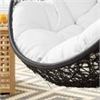 Modway Encase Swing Outdoor Patio Lounge Chair without Stand in Black/White