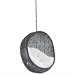 Modway Encase Swing Outdoor Patio Lounge Chair without Stand in Black/White