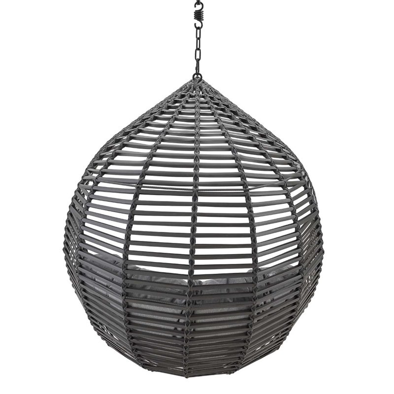 Modway Garner Teardrop Outdoor Patio Swing Chair without Stand in Gray