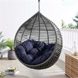 Modway Garner Teardrop Outdoor Patio Swing Chair without Stand in Gray/Navy