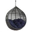 Modway Garner Teardrop Outdoor Patio Swing Chair without Stand in Gray/Navy